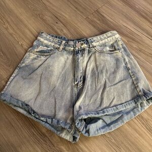 White Fox high waisted denim shorts